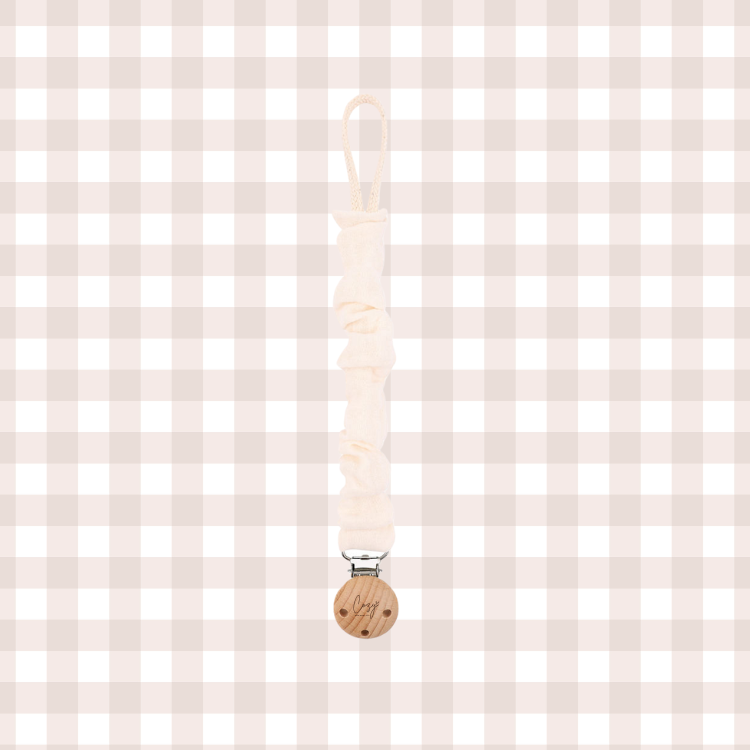 Prendedor de chupeta Folhos - off white