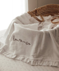 Manta Bordada - 100% Algodão